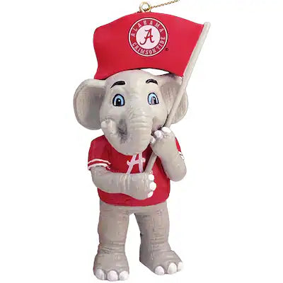 Big Al Mascot with Athletic Seal Flag Christmas Ornament