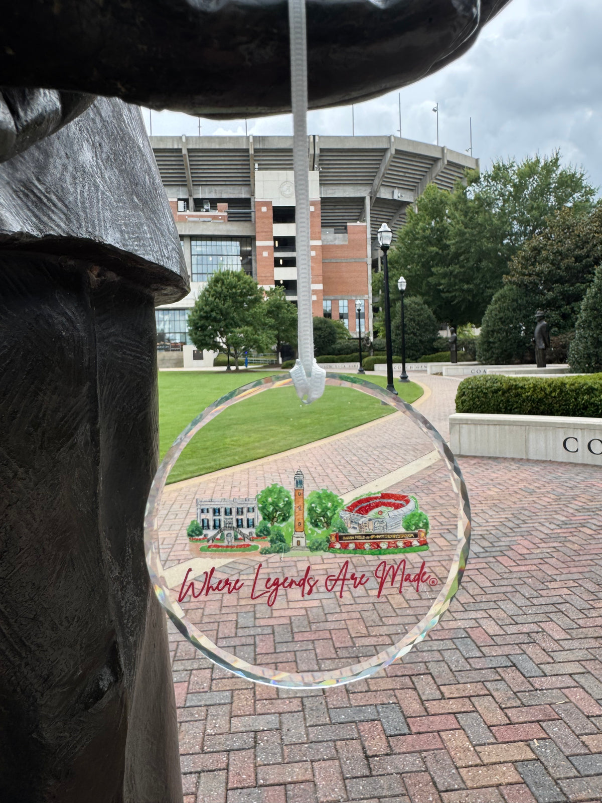 The University of Alabama Skyline Glass Christmas Ornament