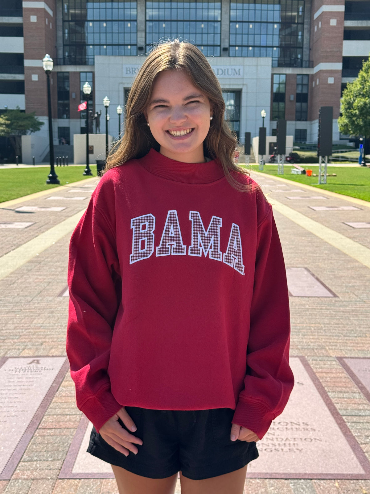Gingham Bama Proweave Mock Neck Sweatshirt