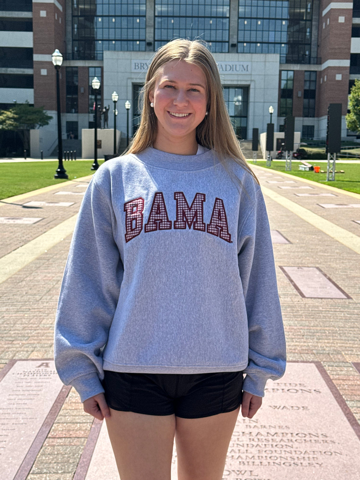 Gingham Bama Proweave Mock Neck Sweatshirt
