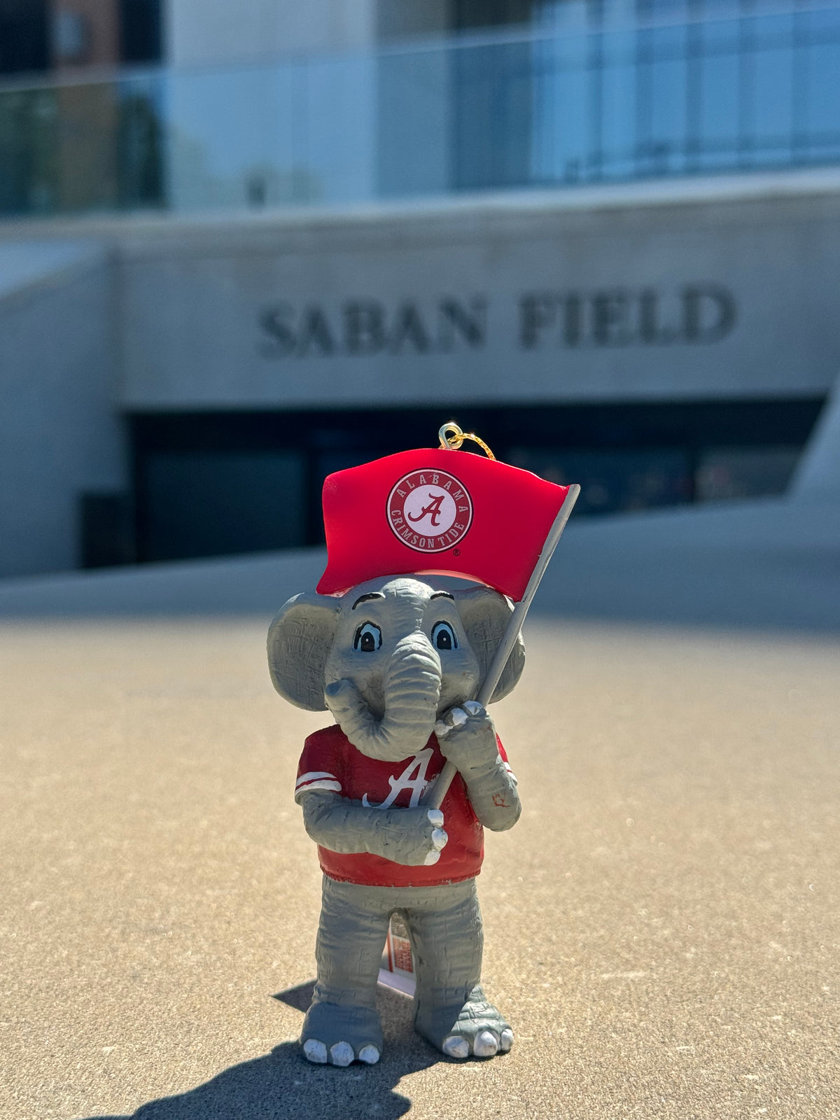 Big Al Mascot with Athletic Seal Flag Christmas Ornament