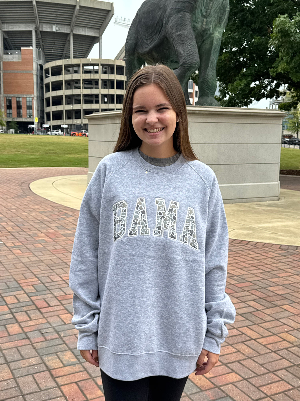 Camo Bama Applique Crewneck Sweatshirt