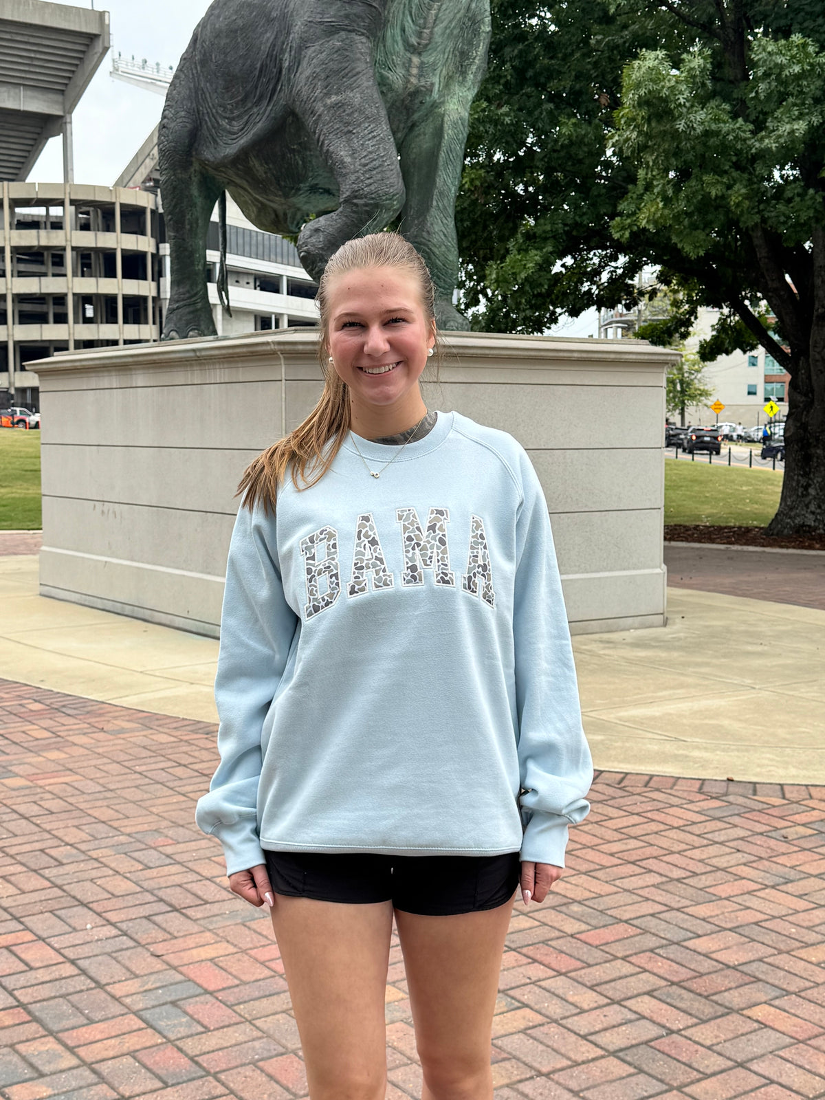 Camo Bama Applique Crewneck Sweatshirt