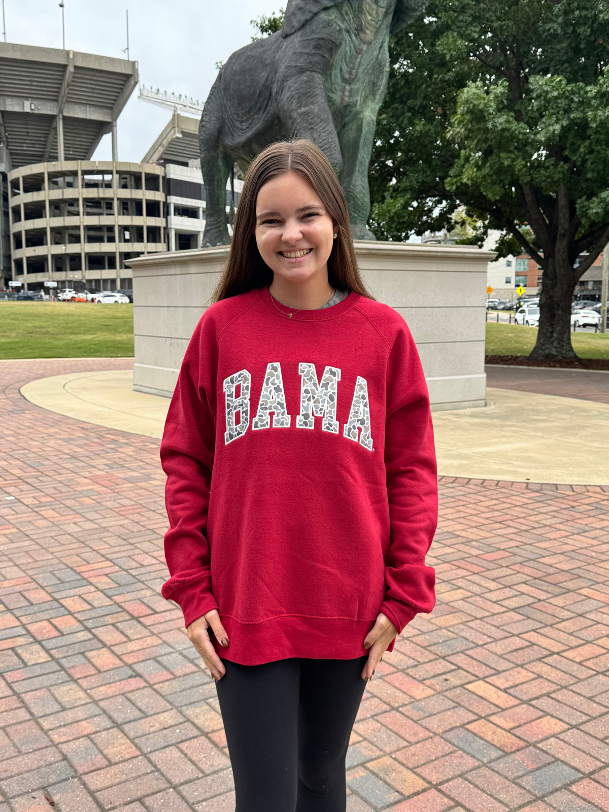 Camo Bama Applique Crewneck Sweatshirt
