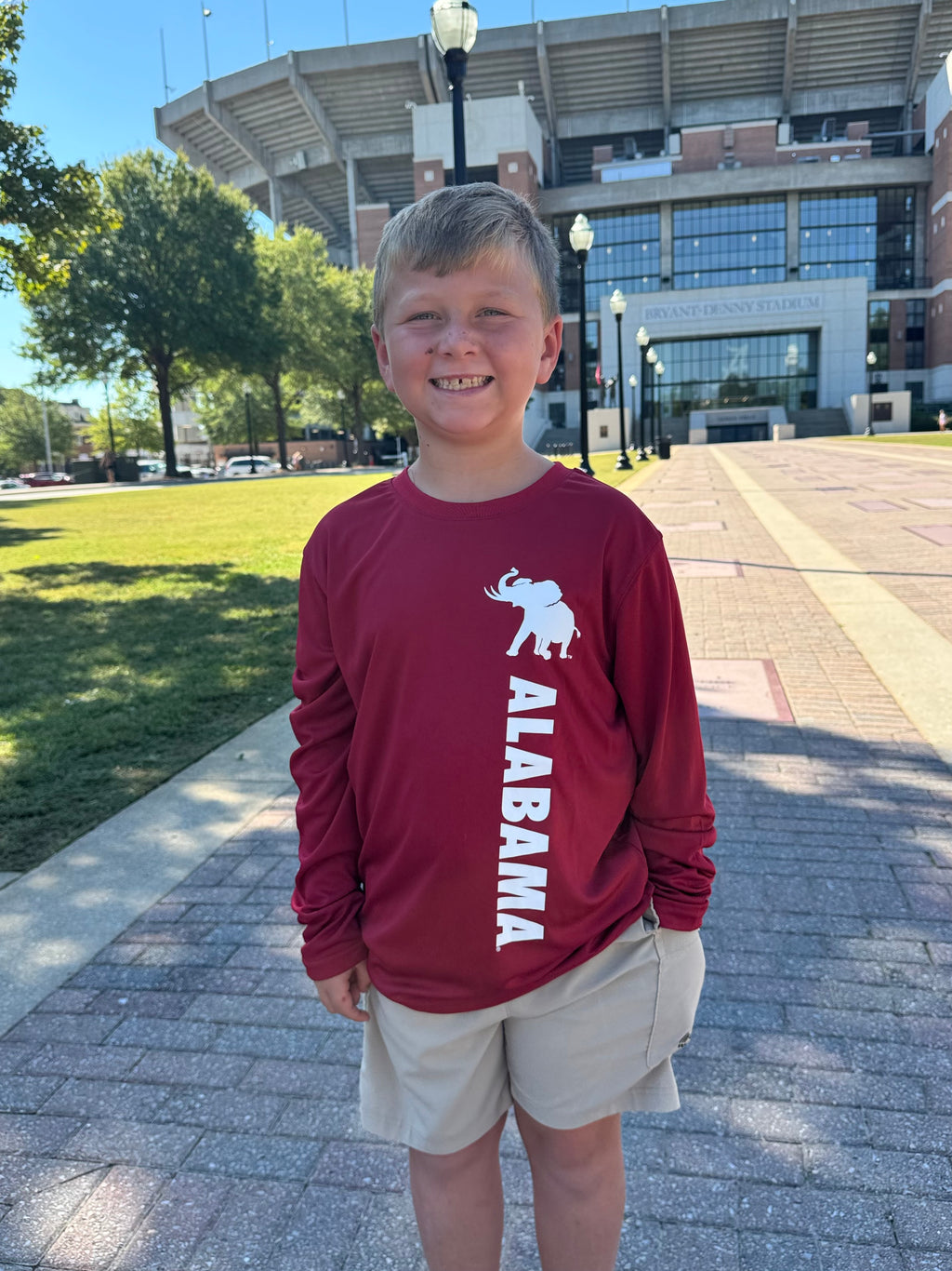 Youth Alabama/Pachyderm Long Sleeve Performance Tee