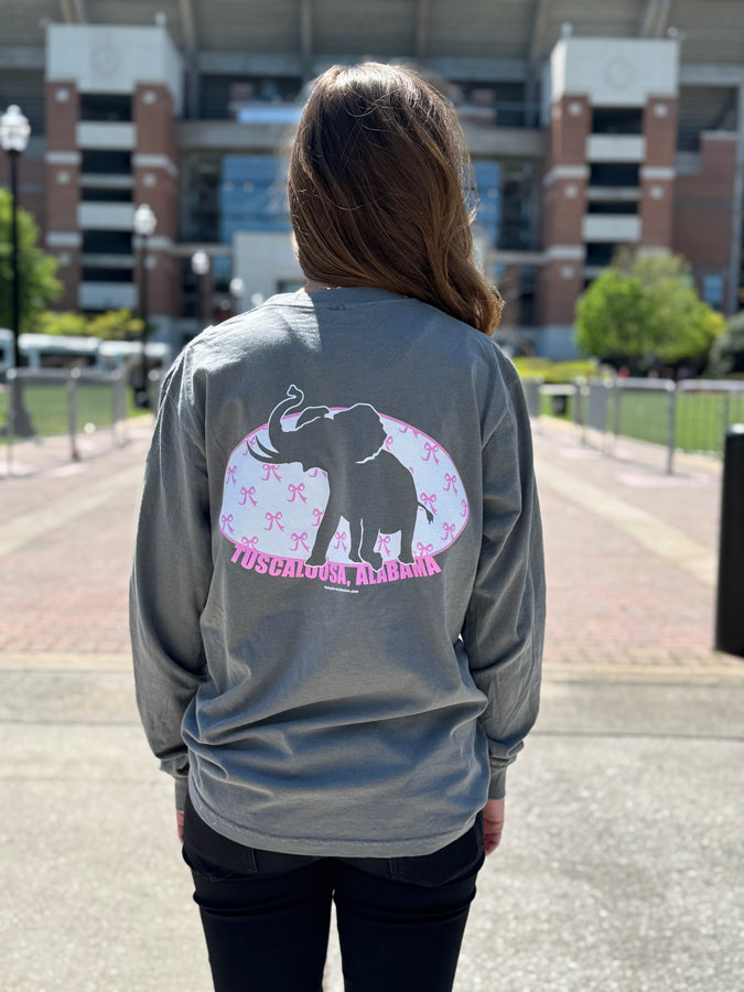 Pachyderm/Bow Long Sleeve Comfort Color T-Shirt
