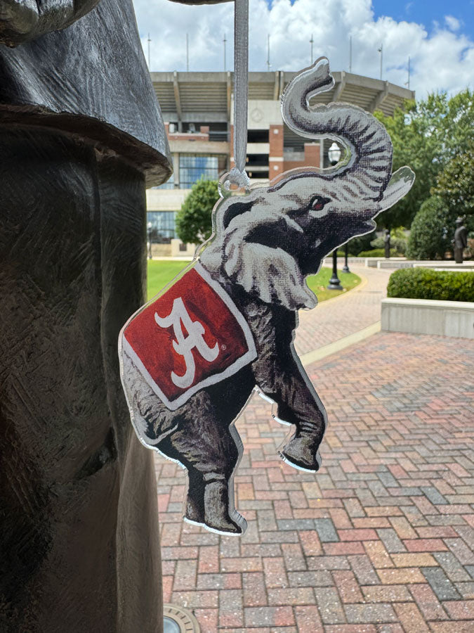 Acrylic Elephant Mascot Christmas Ornament