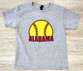 Youth Alabama Softball Short Sleeve T-Shirt