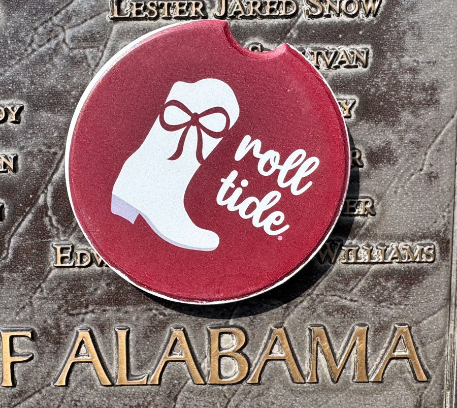 Crimson Roll Tide/Boot Car Coaster