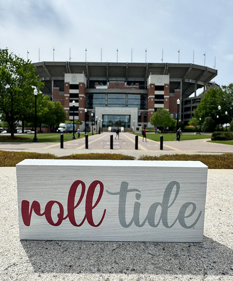 Roll Tide 6" Wood Table Top Block