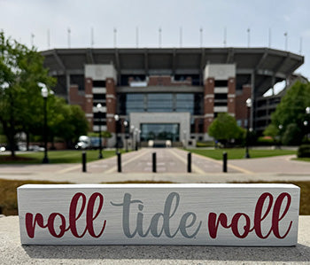 Roll Tide Roll 12" Table Top Wood Block
