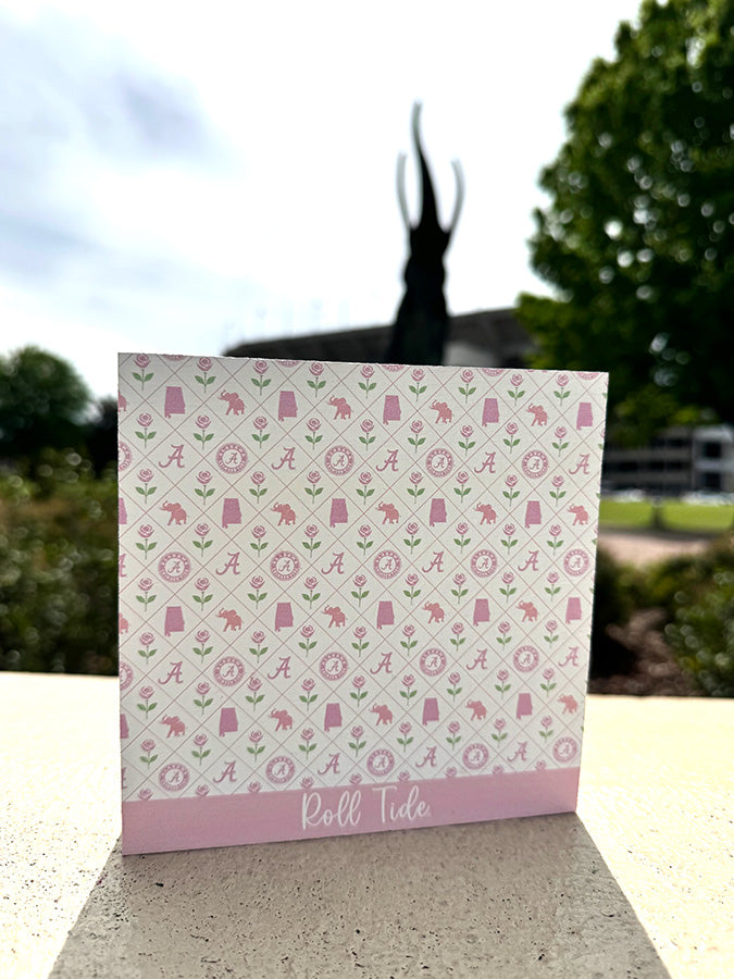 Roll Tide/Floral/Icon Pink Table Top Wood Block