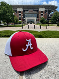 Crimson Script A Mesh Back Trucker Cap