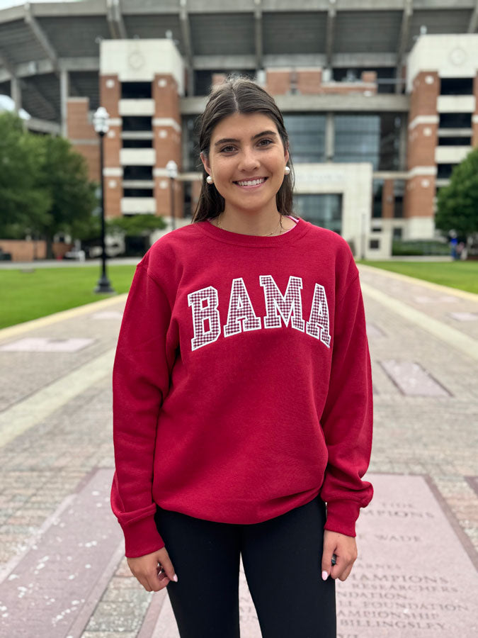 Bama Gingham Crewneck Sweatshirt