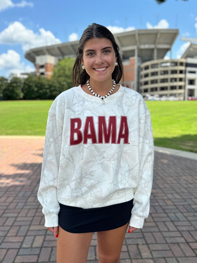 Bama Faded Camo Old School Crewneck