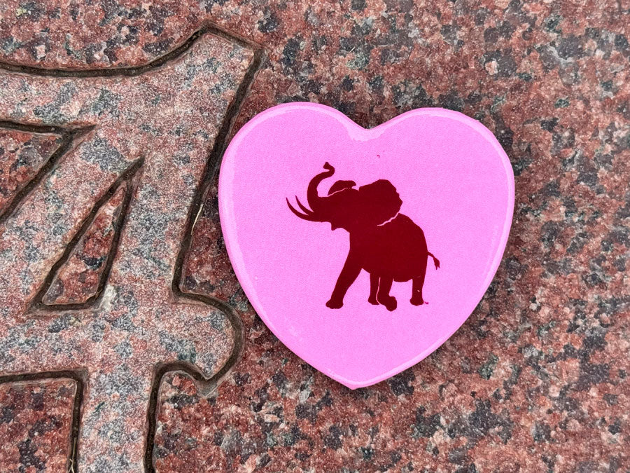 Pachyderm Pink Heart Gameday Button