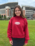 Oval Bama Cropped Mock Neck Fleece