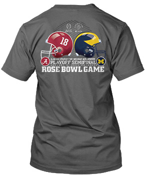 Rose Bowl Bound Alabama vs Michigan Short Sleeve Tee