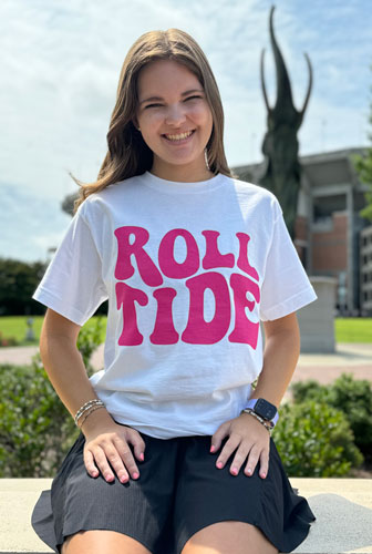 Retro Roll Tide with Hot Pink Ink Short Sleeve T-Shirt