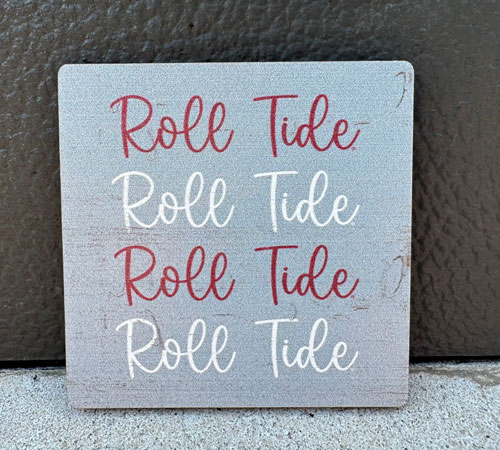 Roll Tide Table Top Wood Block