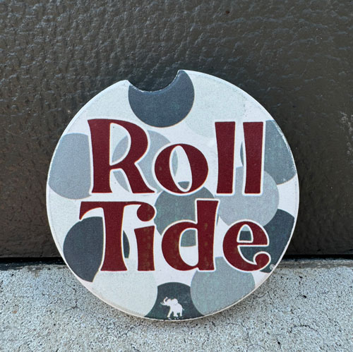 Roll Tide Polkadot Car Coaster