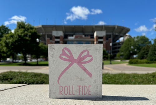 Bow/Roll Tide Table Top Wood Block