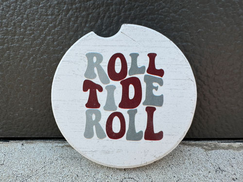 Roll Tide Retro Multicolor Car Coaster