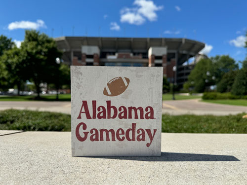 Alabama Gameday/Football Tabletop Wood Block 