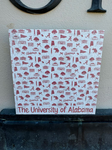 The University of Alabama Toile Tabletop Woodblock