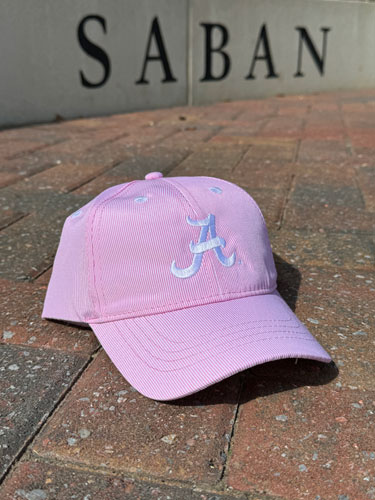 Youth Script A Pink Seersucker Cap