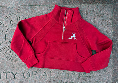 Youth Script A Half Zip Dawn Cropped Fleece