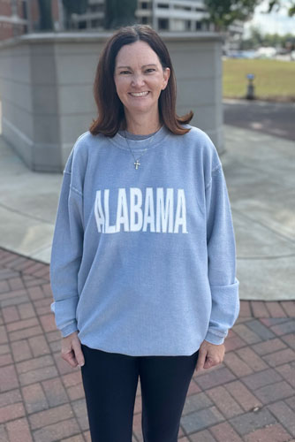 Light Blue Alabama Corded Crew