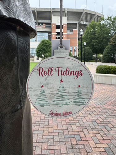 Roll Tidings Wood Christmas Ornament