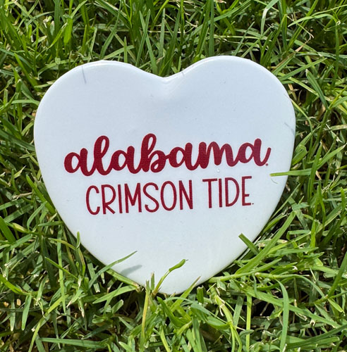 Alabama Crimson Tide Heart Button