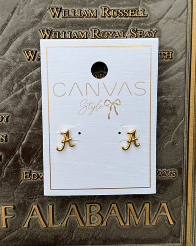 Alabama Crimson Tide 24K Gold Plated Stud Earrings