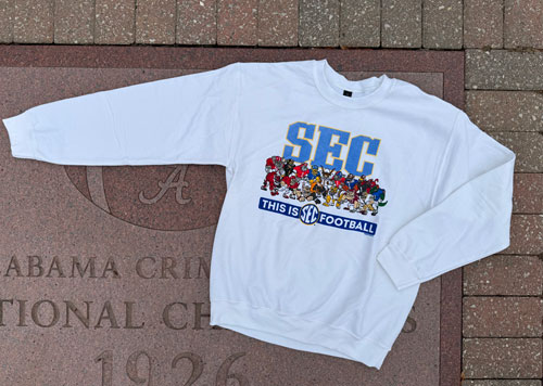 SEC Football Mascot Full Front Logo Crewneck Sweatshirt