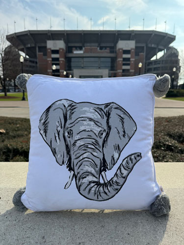 Elephant Pom Pom Pillow