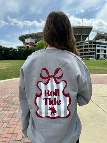 Pachyderm/Roll Tide with Bow Crewneck Sweatshirt