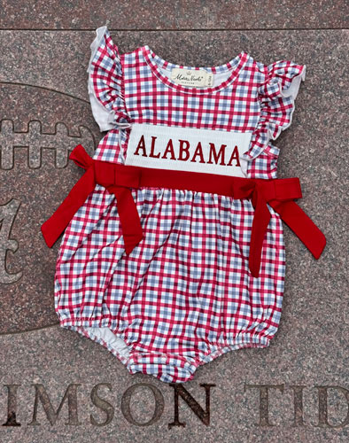 Alabama Smocked Gingham Bubble