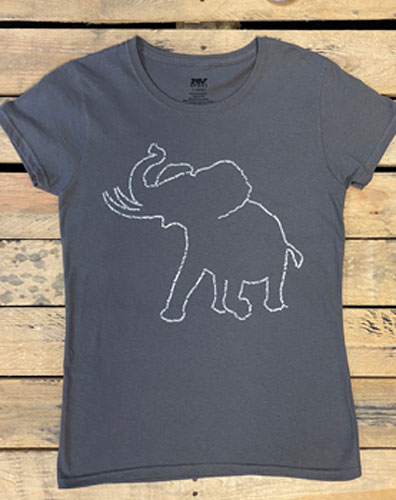 Pachyderm Outline Ladies Short Sleeve Tee