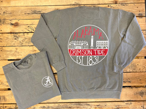 Alabama Crimson Tide Skyline Circle Sweatshirt