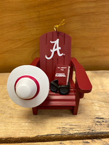 University of Alabama Adirondack Chair Christmas Ornament