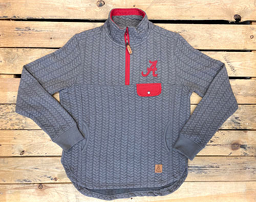 Script A Quilted Quarter Zip Fleece